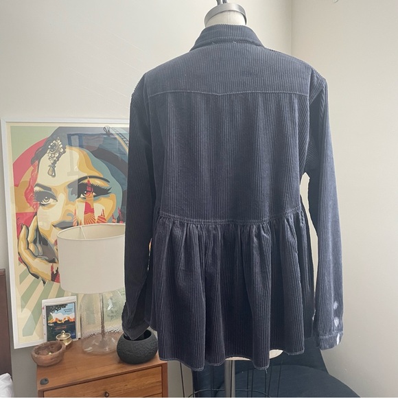 Q977 black corduroy babydoll jacket - Picture 5 of 10